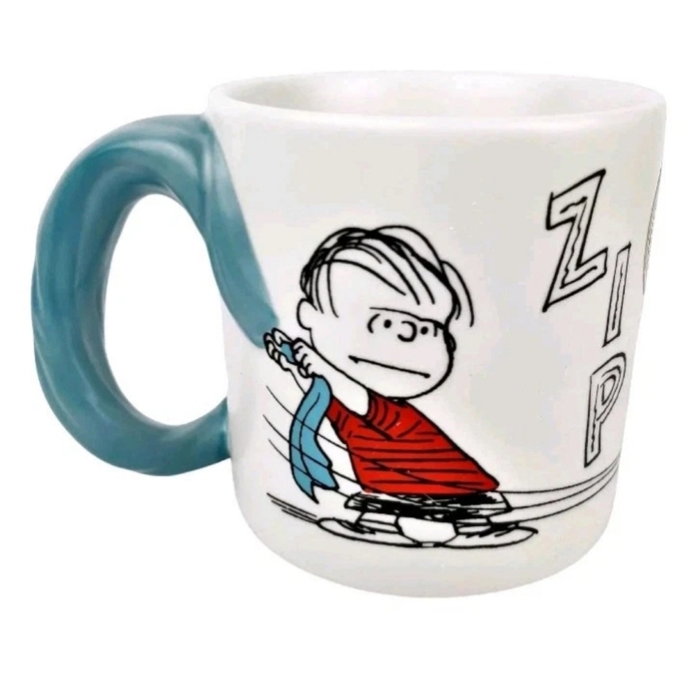 Hallmark Peanuts Snoopy Coffee Cup Mug Linus Blue Blanket 3D Handle Snoopy